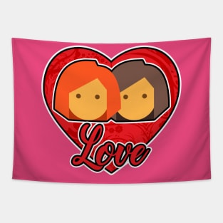 Valentines Day Lesbian Couple Tapestry