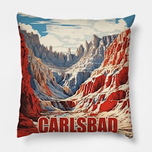 Carlsbad Caverns National Park New Mexico USA Travel Tourism Retro Vintage Pillow