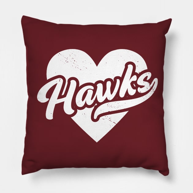 Vintage Hawks School Spirit // High School Football Mascot // Go Hawks Pillow by SLAG_Creative