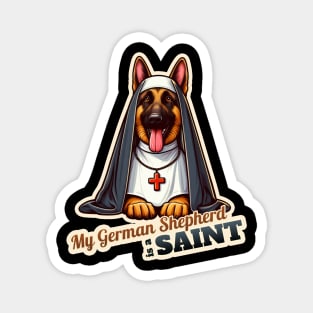 German Shepherd Nun Magnet