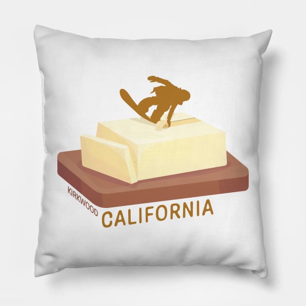 Snowboard Butter Carving | Kirkwood California Pillow by KlehmInTime