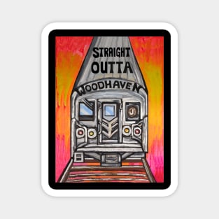 Straight Outta Woodhaven J Train Magnet