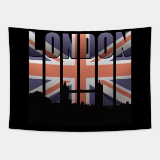 British Flag over London City Tapestry