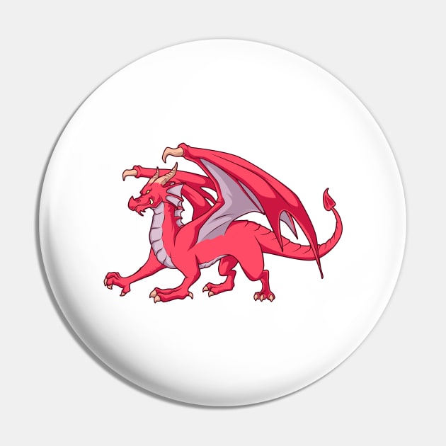 Red dragon Pin by Modern Medieval Design