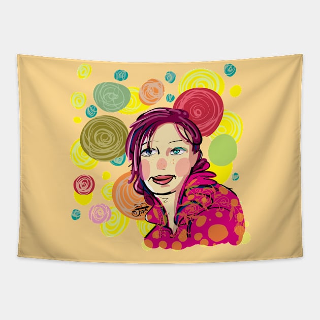 Dreaming Girl Tapestry by florista_designs