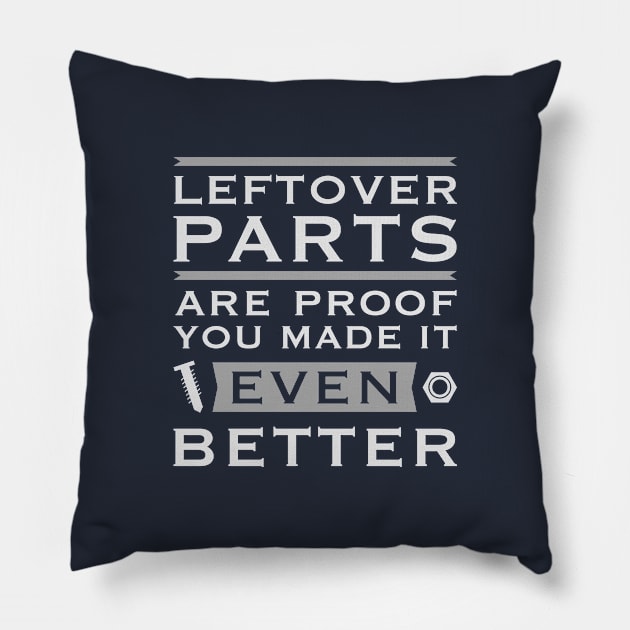 Leftover Parts Pillow by LuckyFoxDesigns