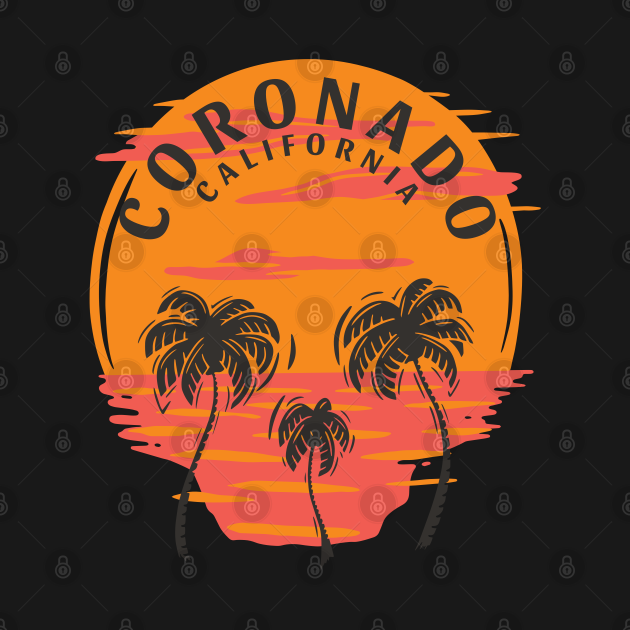 Discover Coronado California Sunset Skull and Palm Trees - Hometown Pride - T-Shirt