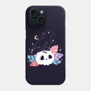 Crow on a skull Phone Case