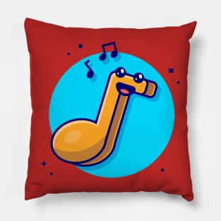 Cute Kawaii Music Note Cartoon Vector Icon Illustration (2) Pillow