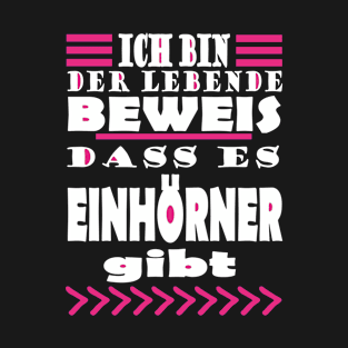 Einhorn Beweis Glitzer Geschenkidee Pink T-Shirt