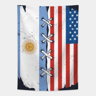 Proud Argentinian American Heritage // Argentina & USA Flag Tapestry