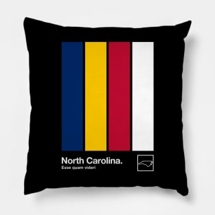 North Carolina State Flag // Original Minimalist Artwork Poster Design Pillow