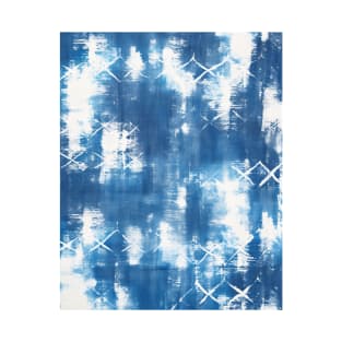 Blue Indigo Abstract Summer Boho Pattern T-Shirt