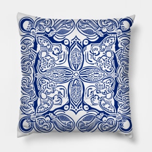 Paisley Print - Blue Aesthetic Pillow