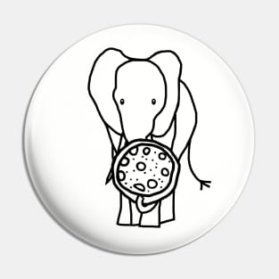 Funny Elephant Jumbo Pizza Outline Pin