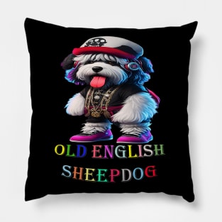 Cute old English Sheepdog Pillow