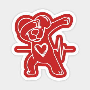 Funny & Cute Valentines Day Dabbing Puppy Heart Magnet