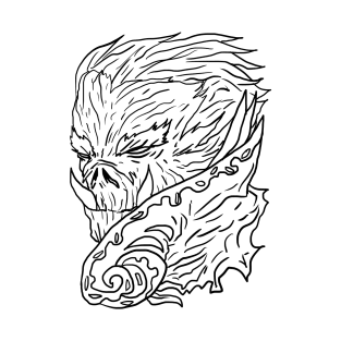 Scary Werewolf Monster Horror Black Lineart T-Shirt