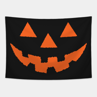 Pumpkin Tapestry - Jack O' Lantern Pumpkin Face ORANGE Halloween Costume TShirt by Vó Maria