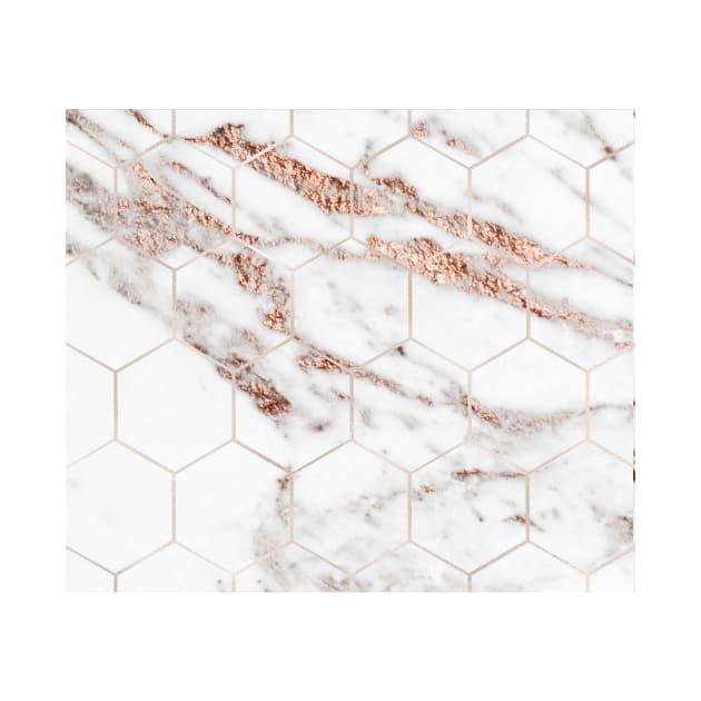 Rose gold hex - rose gold marble by marbleco