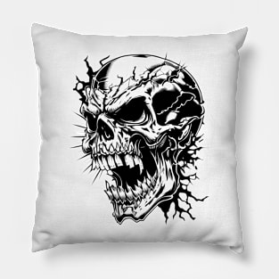 A SKULL SCREAMING Pillow