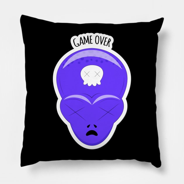 Alien face-Game over Pillow by Frispa