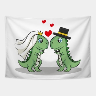 Dino wedding Tapestry