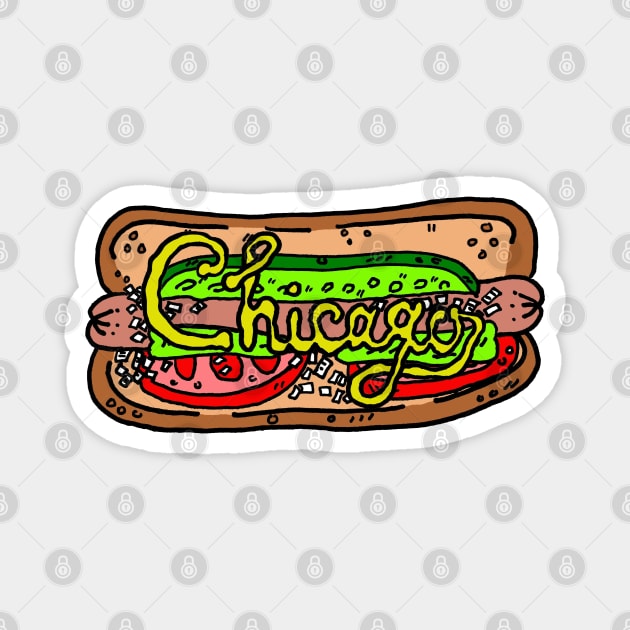 Chicago Dog Magnet by Colonel JD McShiteBurger