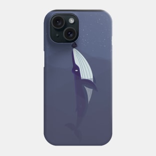 whale in the ocean illustration art Phone Case