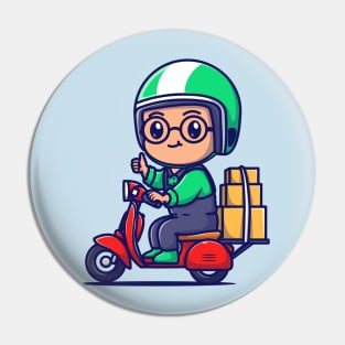 Cute Courier Delivery Package Cartoon Pin