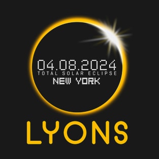 LYONS New York Total Solar Eclipse April 8 2024 New York T-Shirt