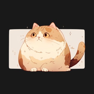 Cute Chubby Cat Looking Sideways T-Shirt