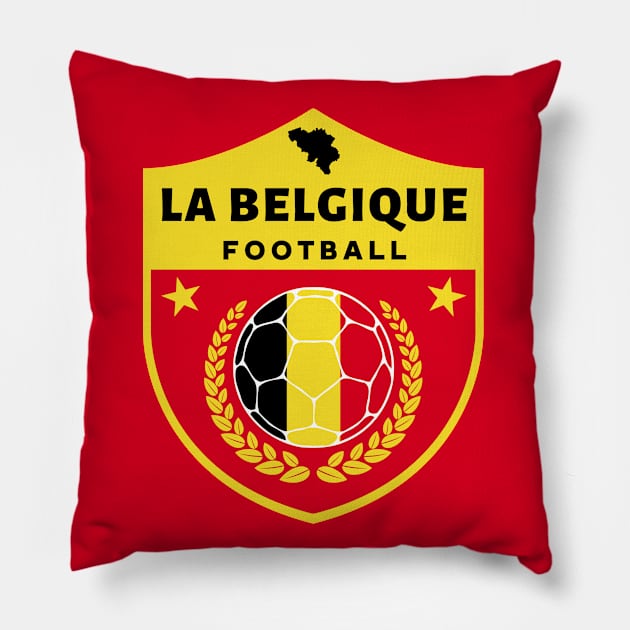 La Belgique Football Fan Pillow by footballomatic