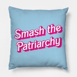 Smash the Patriarchy - humorous retro Barbie logo inspired feminist by Kelly Design Company Pillow