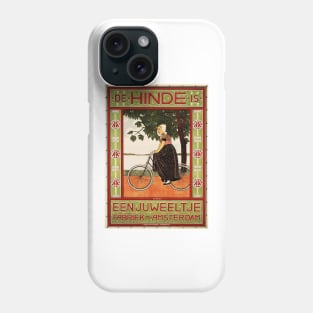 De Hinde Amsterdam Bicycle Advertisement Dutch Woman Cycling Vintage Cycles Phone Case