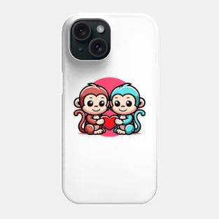 Loved up monkeys Phone Case