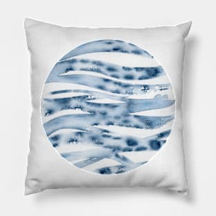 Salty blue (circle) Pillow