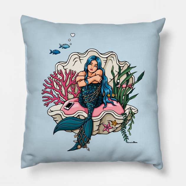 Mermaid Pillow by dinainbloom