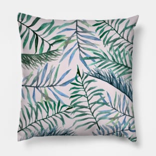 Green Tropical Leaves Pillow