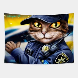 Ukrainian Cat Policeman Tapestry