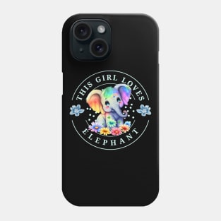 this girl loves elephant cute baby colorful elephant Phone Case