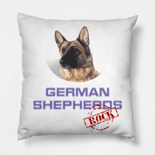 German Shepherds Rock! Pillow by Naves