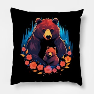 Grizzly Bear Mothers Day Pillow