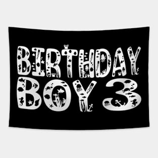 3rd Birthday Boy 3 Years Old Fishing Lover Theme Party design Tapestry