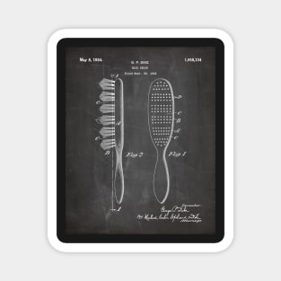 Hair Brush Patent - Salon Art - Black Chalkboard Magnet