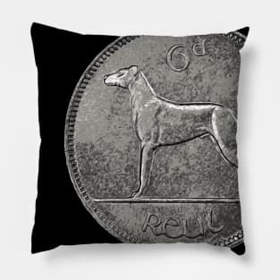 Lucky Irish Sixpence Coin — A Wolfhound Pillow