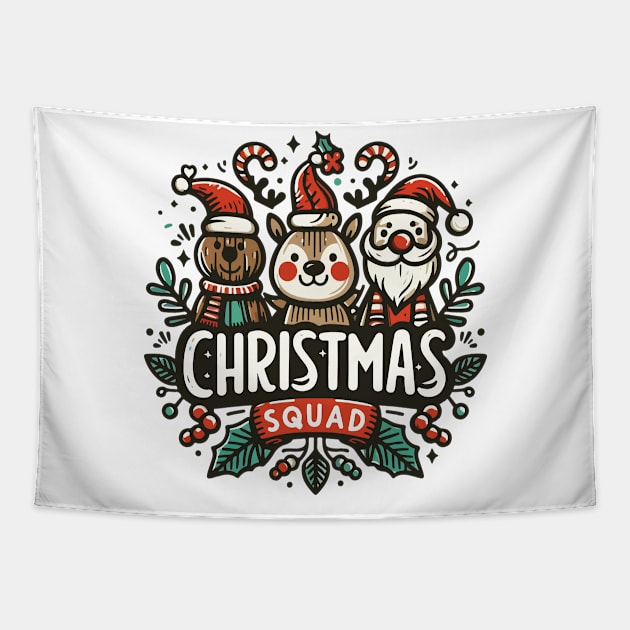 Merry Christmas Squad Tapestry by Franstyas