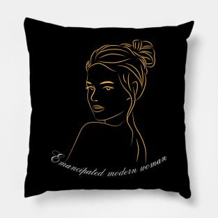 Emancipated modern woman Pillow