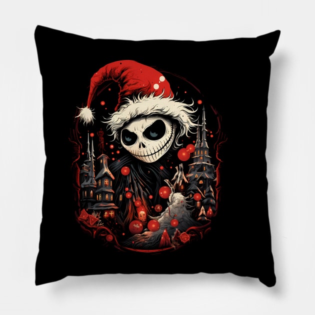 Creepy Christmas - Christmas Halloween motif Pillow by Unelmoija