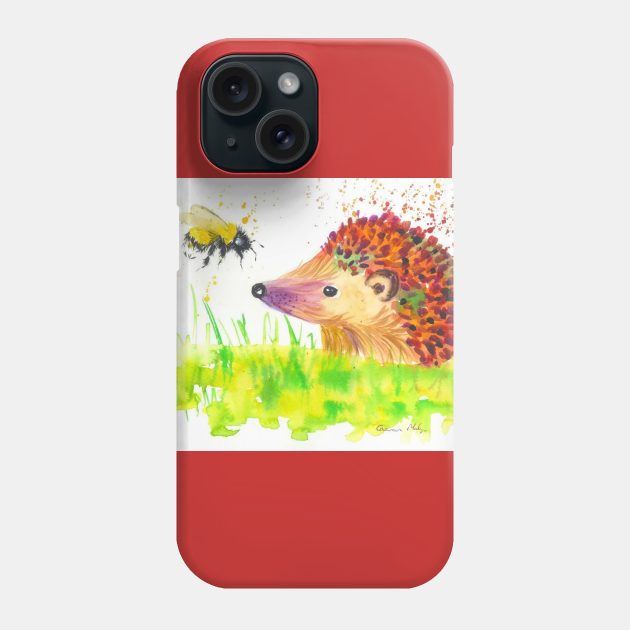 Hedgehog and a bumble bee Phone Case by Casimirasquirkyart